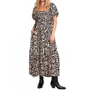 NEW SALTWATER LUXE evra maxi dress in black